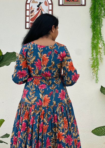 Blue Bloom A-line dress