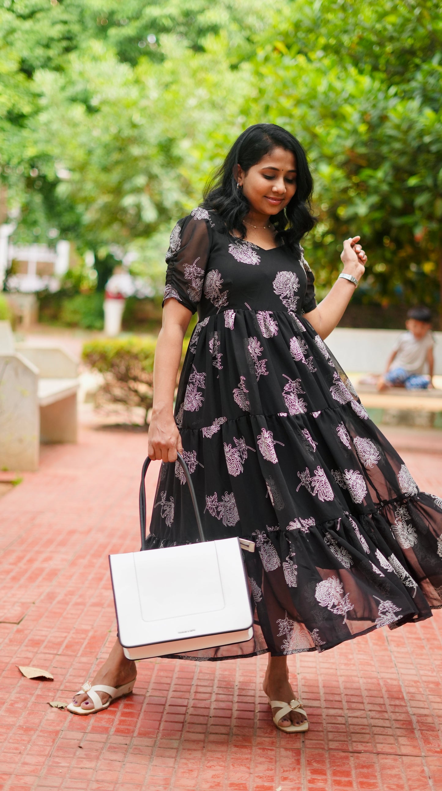 Tara Georgette Midi Dress- Immediate Dispatch