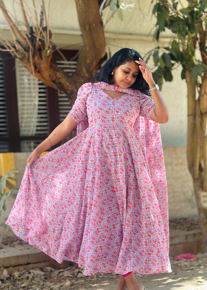 Aabha Floral Print Anarkali