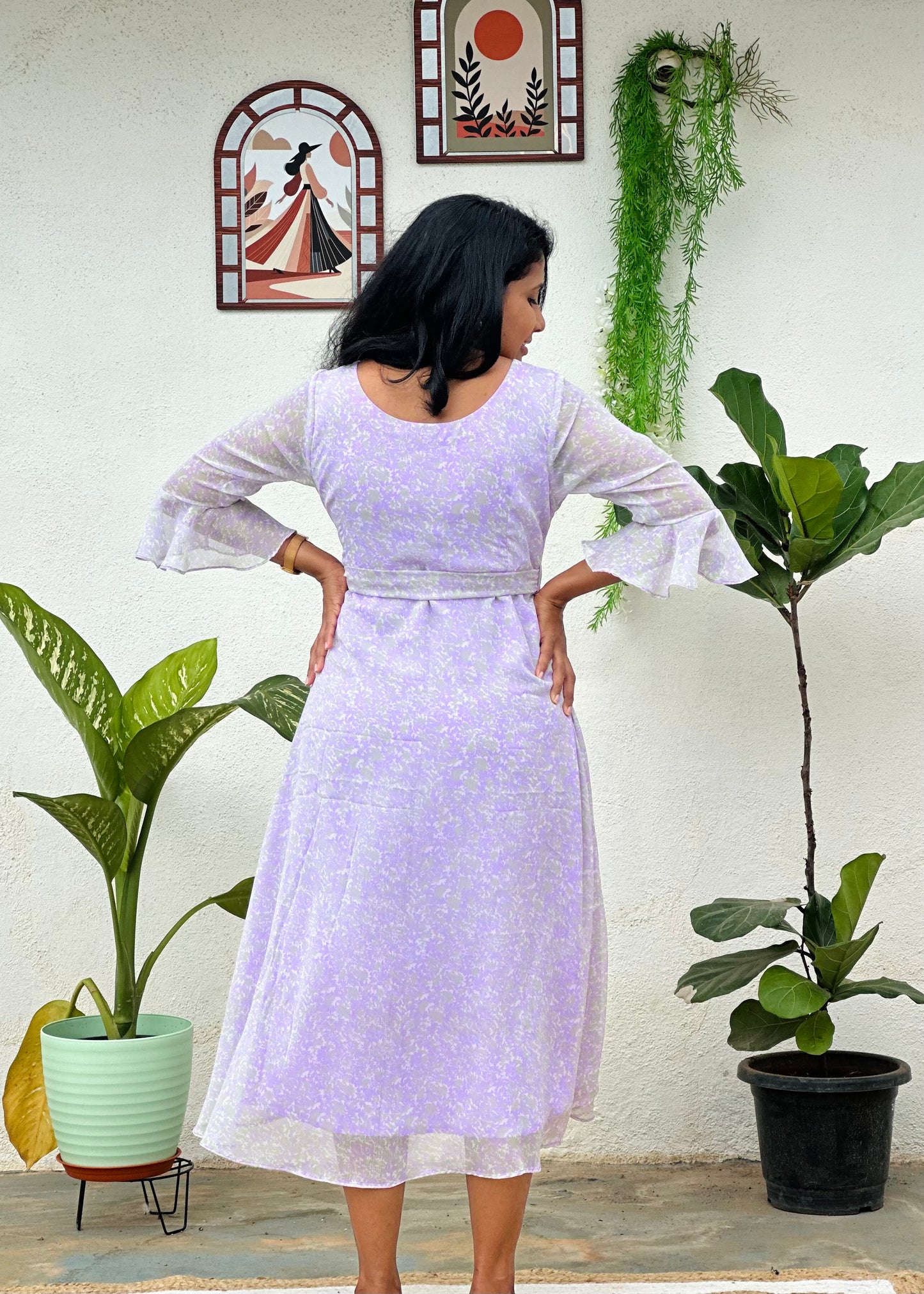 Lavender Wrap A line drress