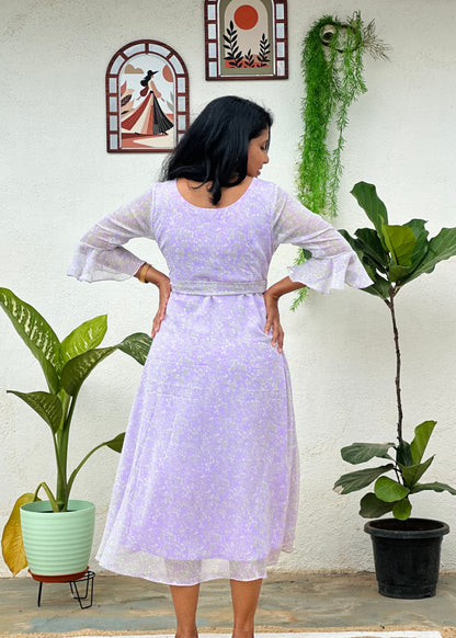 Lavender Wrap A line drress