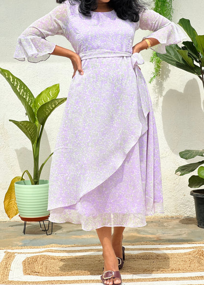 Lavender Wrap A line drress