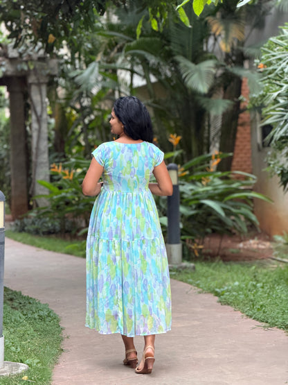 Elara Tiered Chiffon Dress