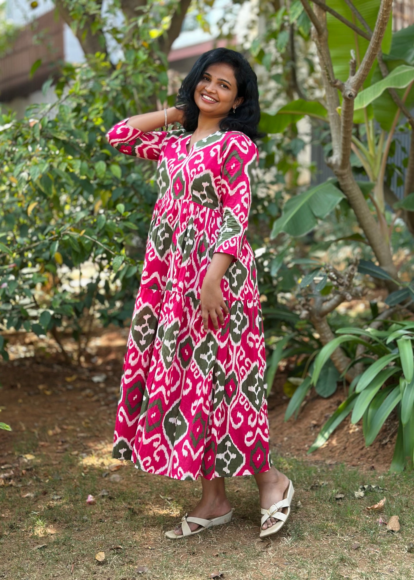 Pink Ikat Grace Dress