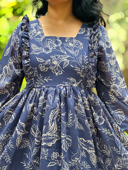 Navy bloom dress