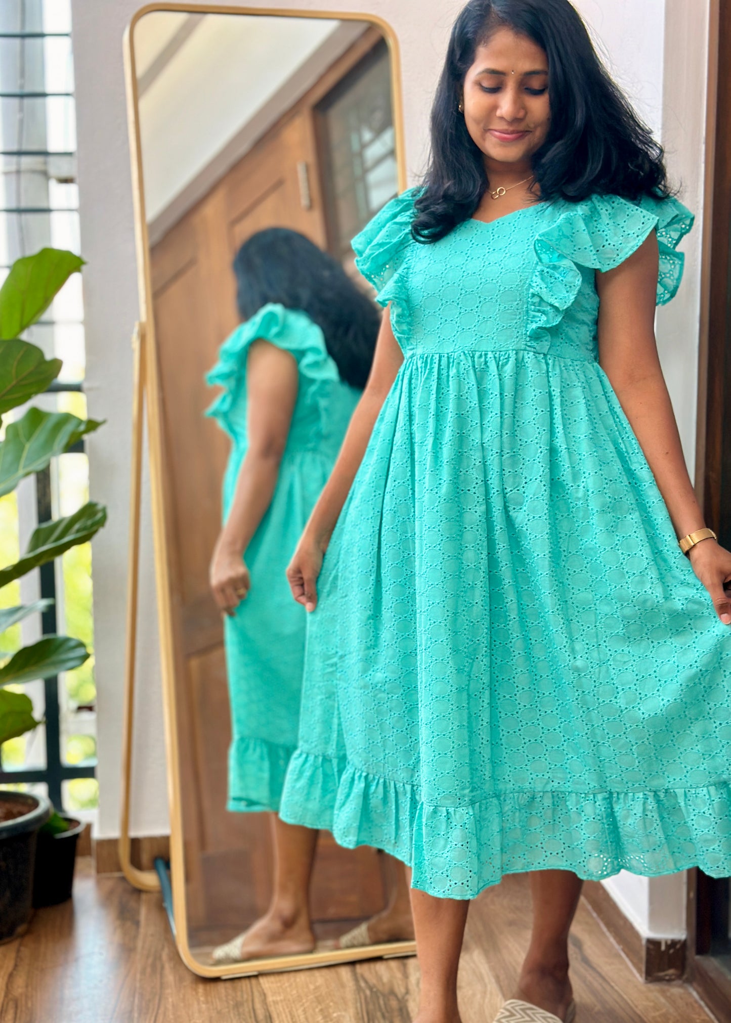 Saavi Schiffli  Midi Dress