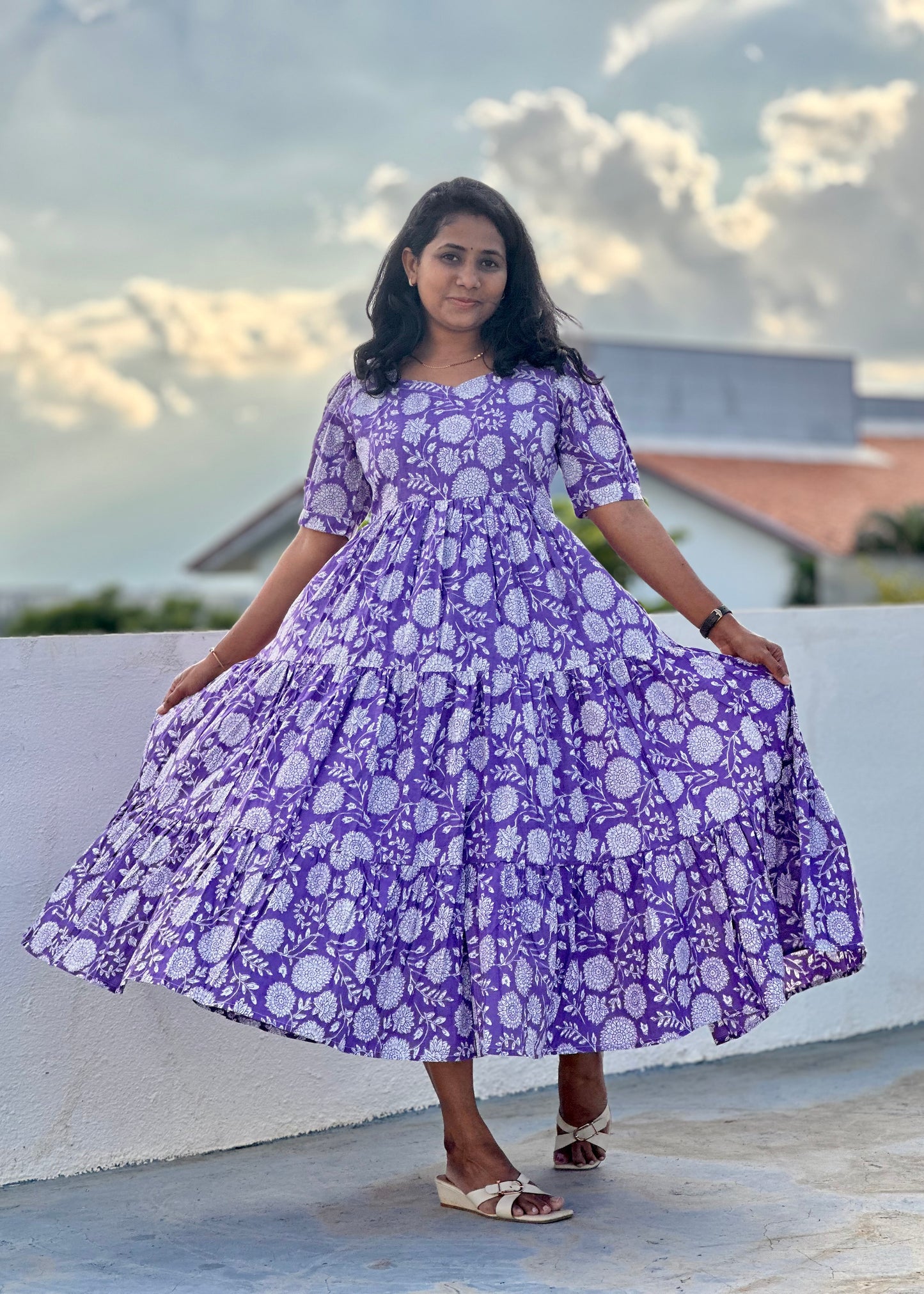Nisarga 3 tier dress-Immediate Dispatch