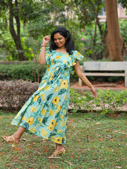 Floral Splash Tiered Dress