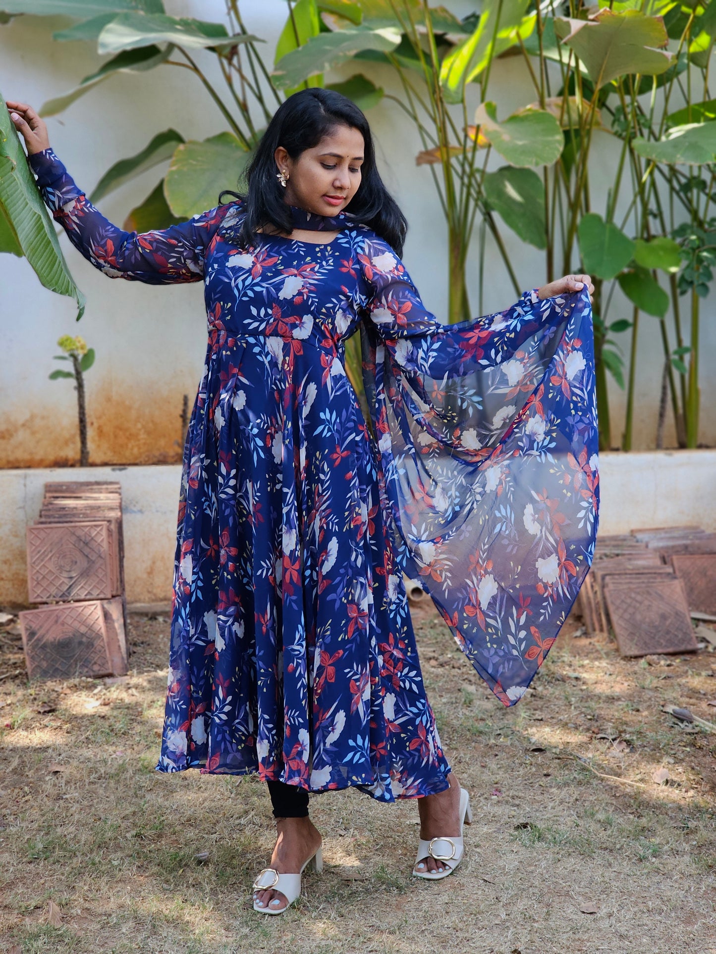 Neelanjali Floral Print Anarkali