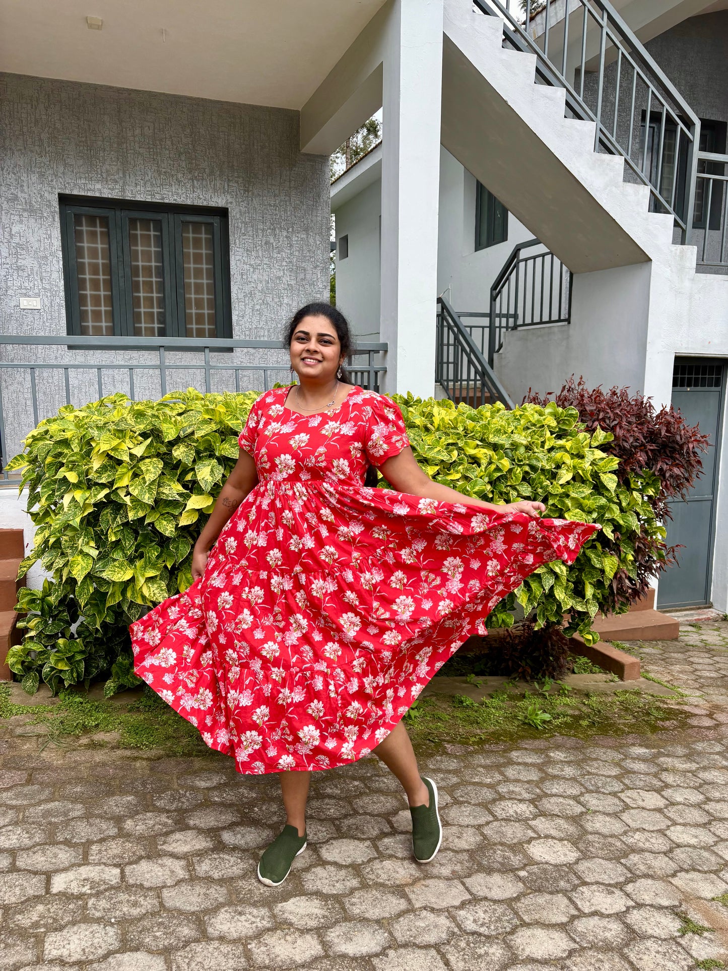Sindoori  3 tier dress-Immediate Dispatch