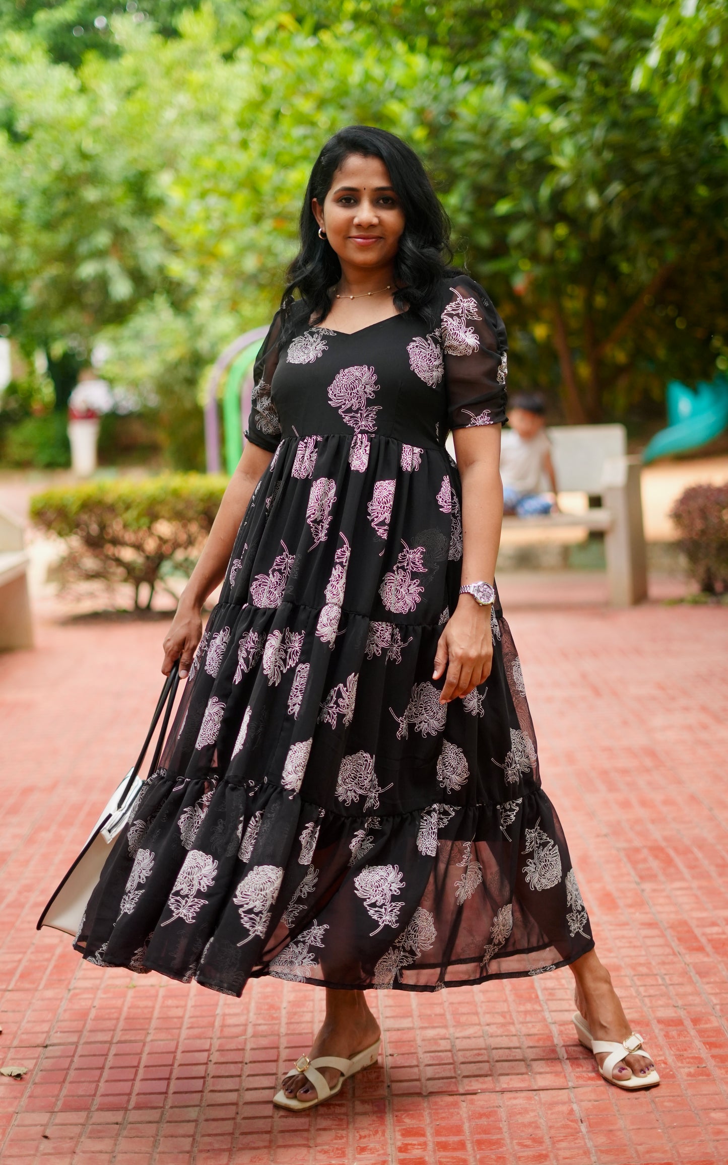 Tara Georgette Midi Dress- Immediate Dispatch