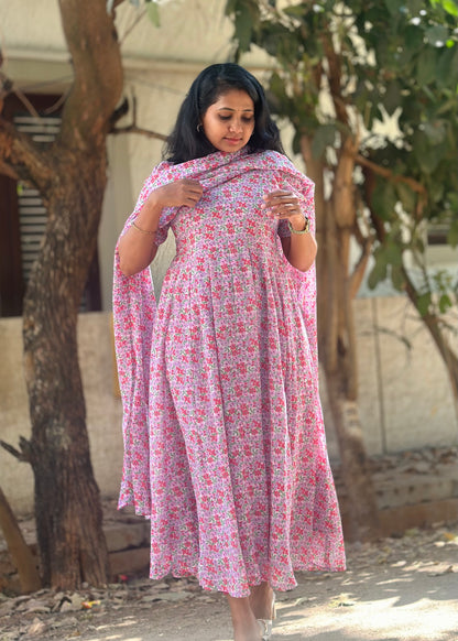 Aabha Floral Print Anarkali