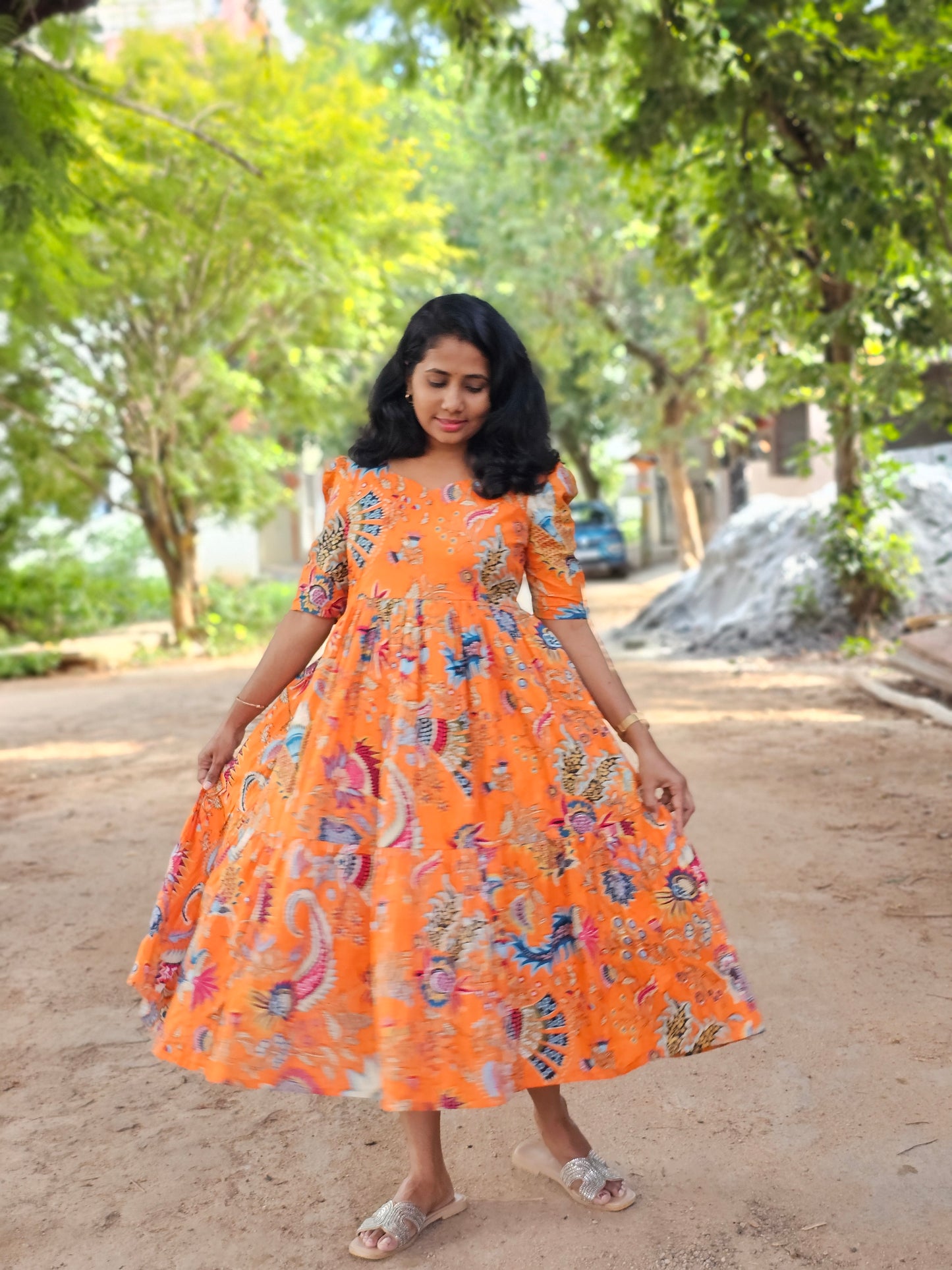 Marigold Cotton Midi Dress