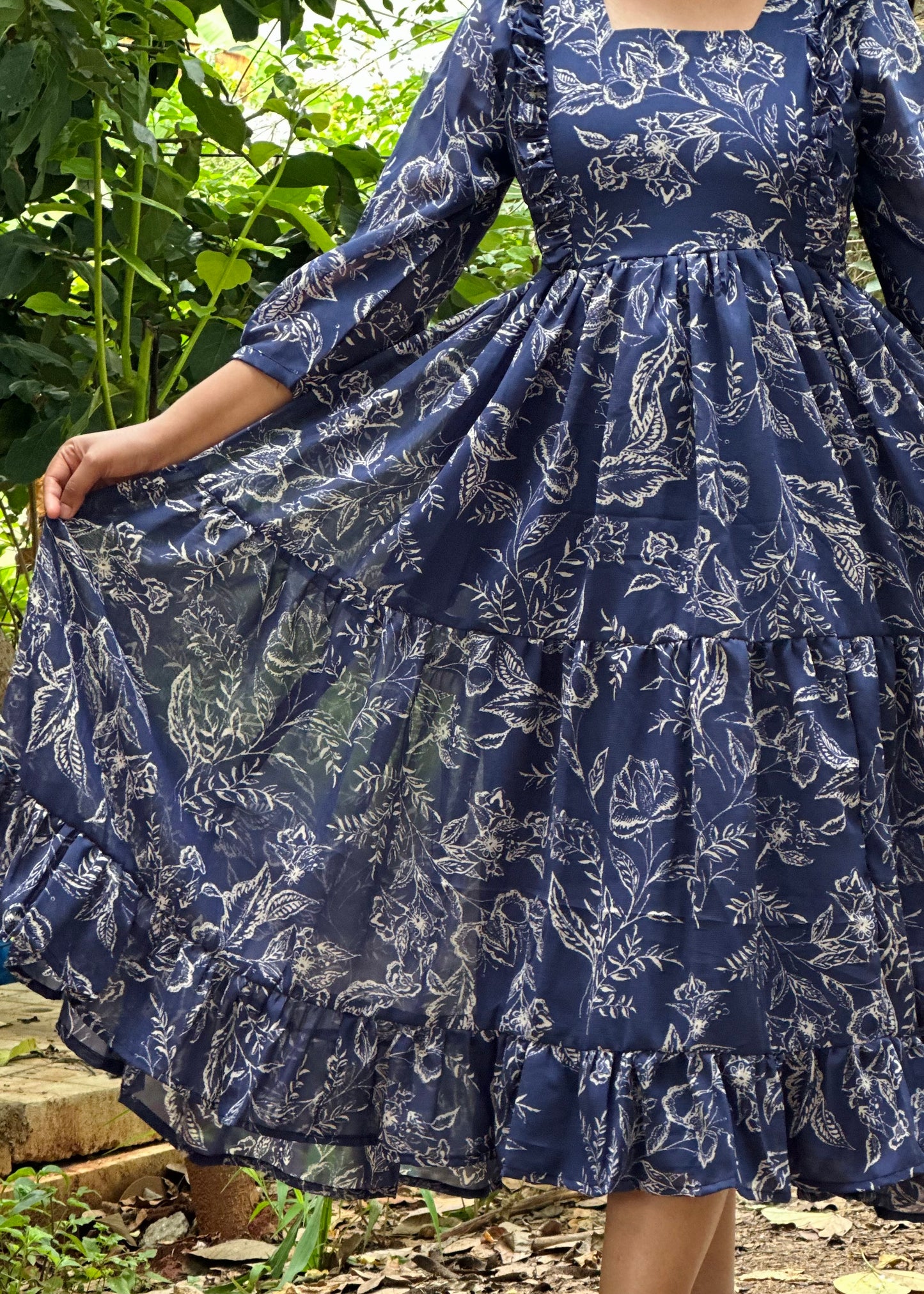 Navy bloom dress