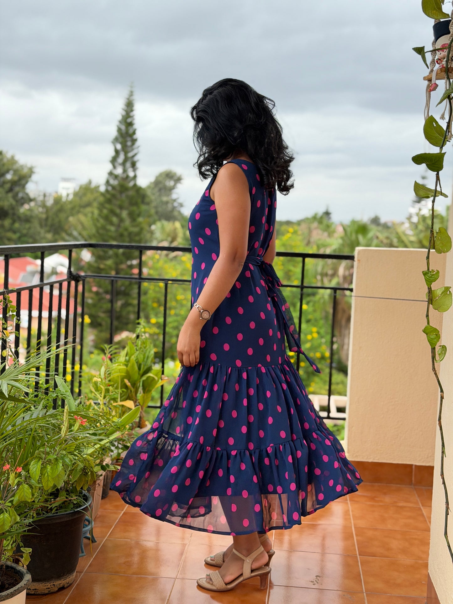 Mira Polka dot A-line Dress