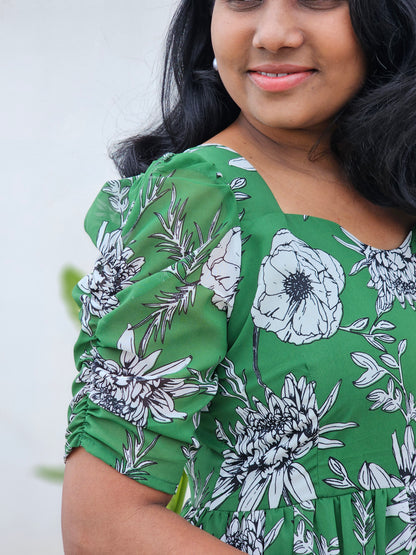 Green 3 tiered Dress