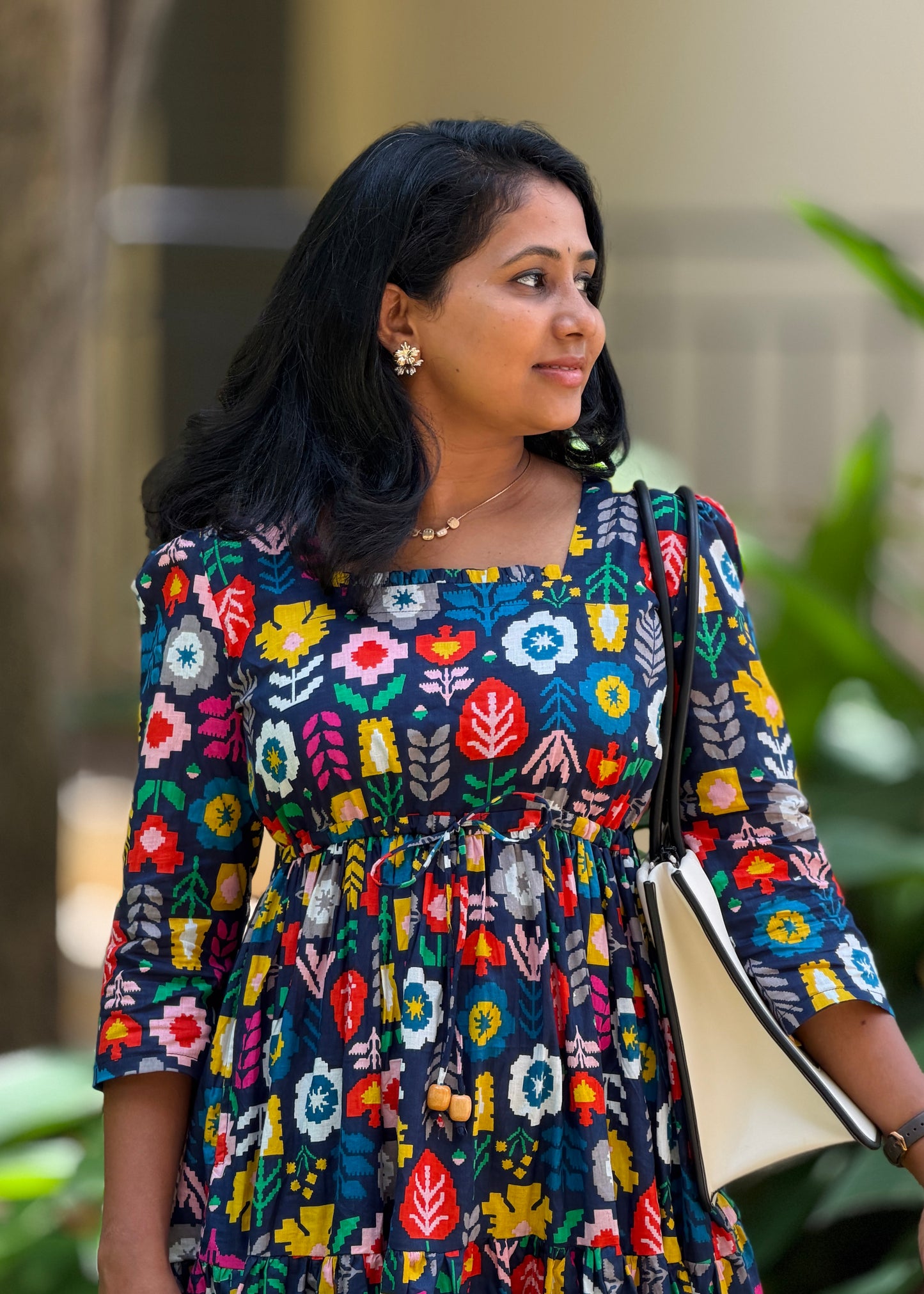 Mosaic Cotton Tiered Dress