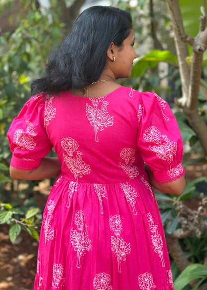 Pink Petal Flare Maxi Dress