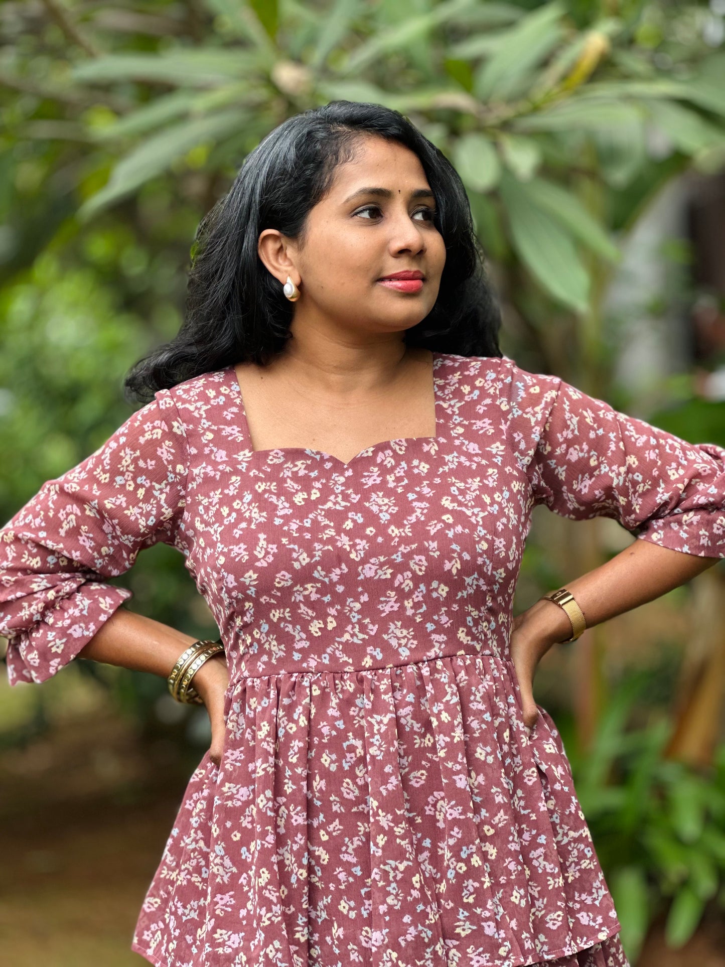 Pinkwood petals 3 layered Dress