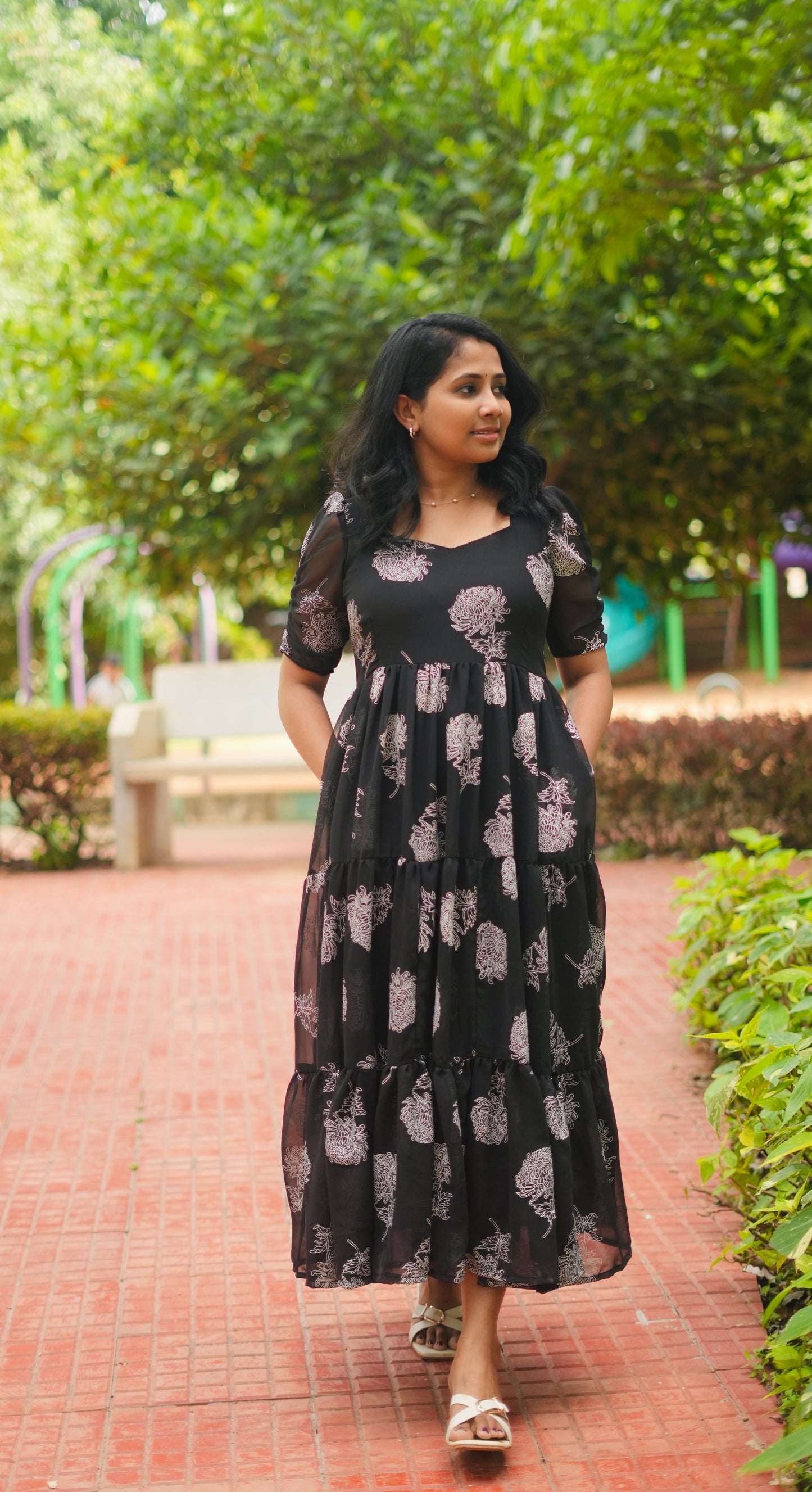 Tara Georgette Midi Dress- Immediate Dispatch