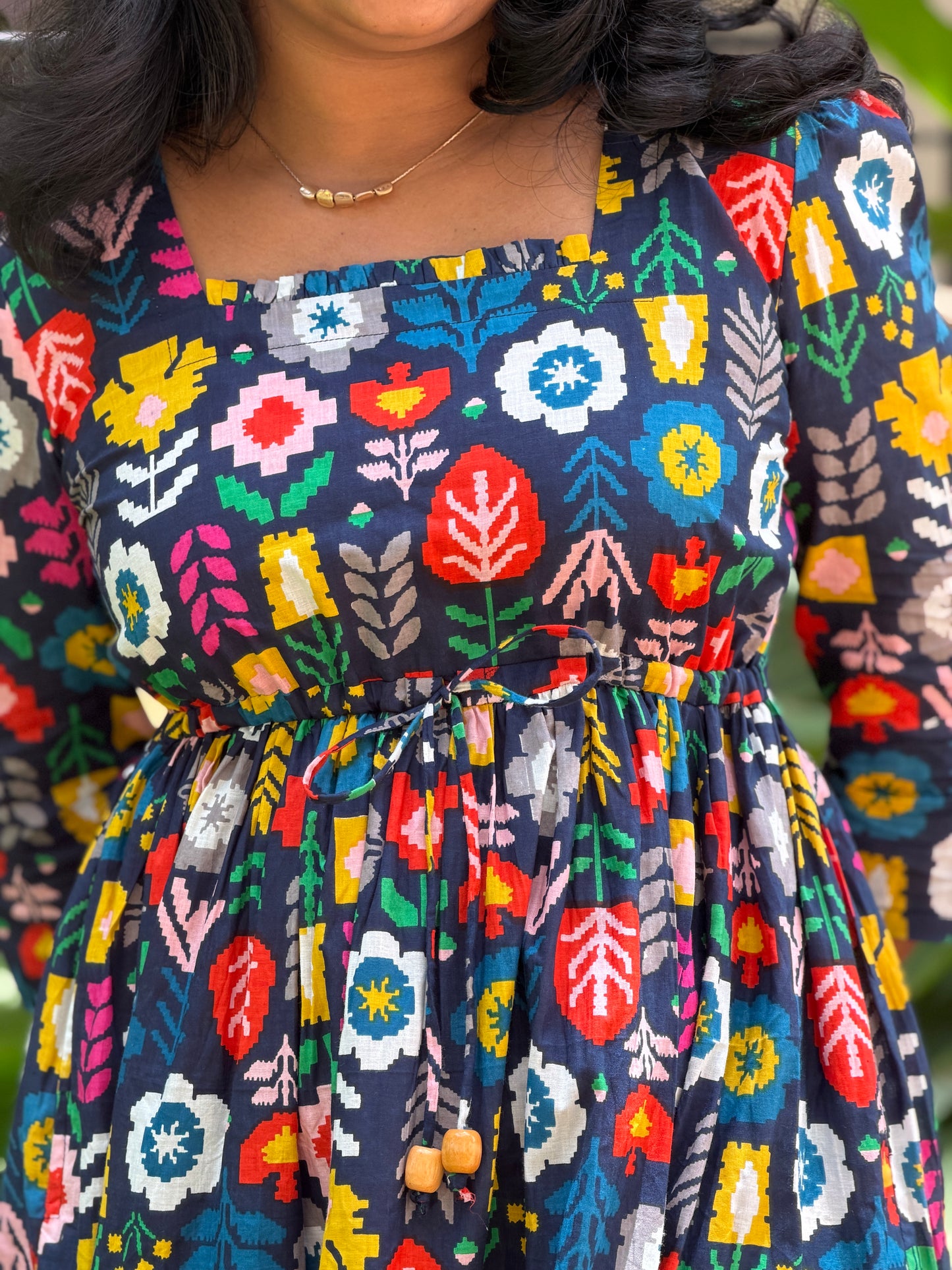 Mosaic Cotton Tiered Dress