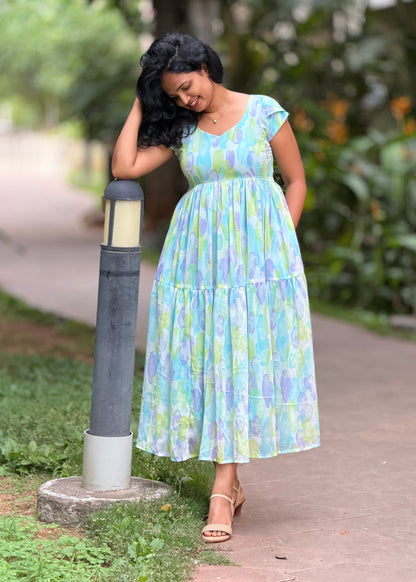 Elara Tiered Chiffon Dress