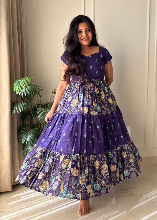 Violette Cotton Tiered Midi Dress