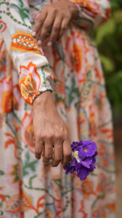 Autumn Lotus Midi Dress- Immediate Dispatch