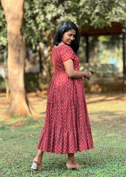 Crimson Charm 3 tier dress