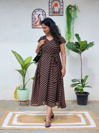 Striped black dress