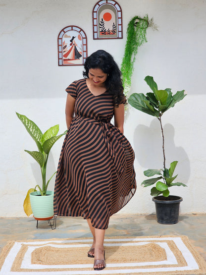 Striped black dress