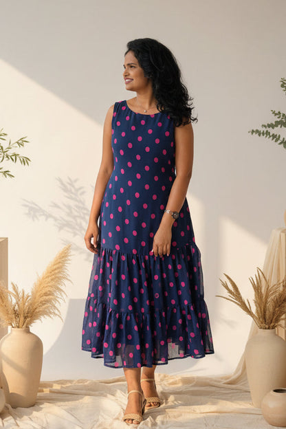 Mira Polka dot A-line Dress