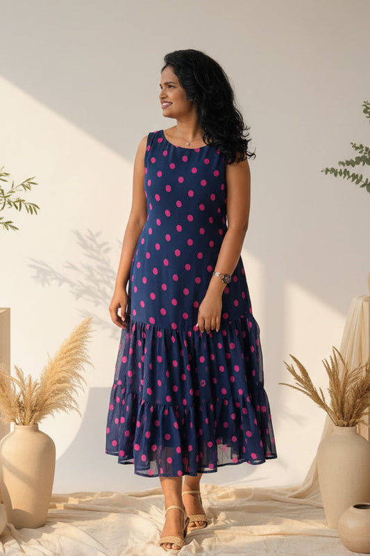 Mira Polka dot A-line Dress