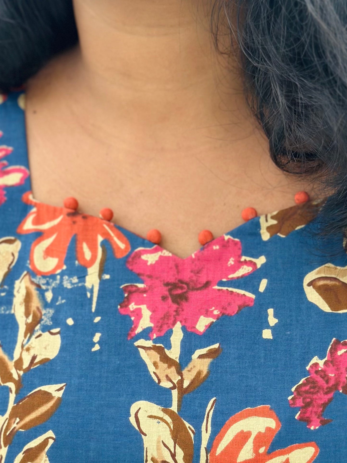 Blue Bloom A-line dress