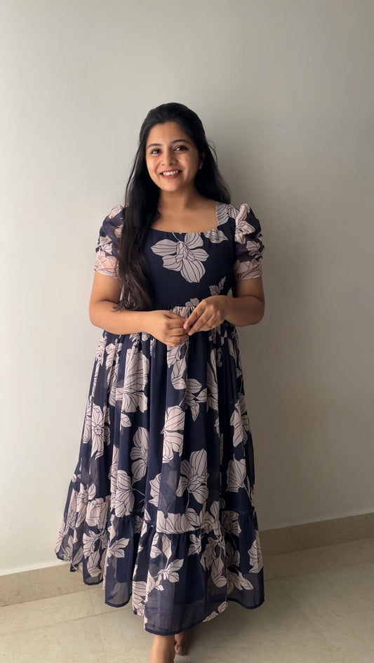 Celestia Navy Blue Midi Dress