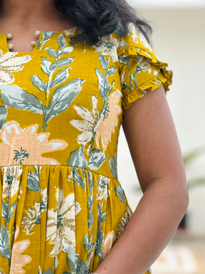 Mustard Meadow 3 tier dress
