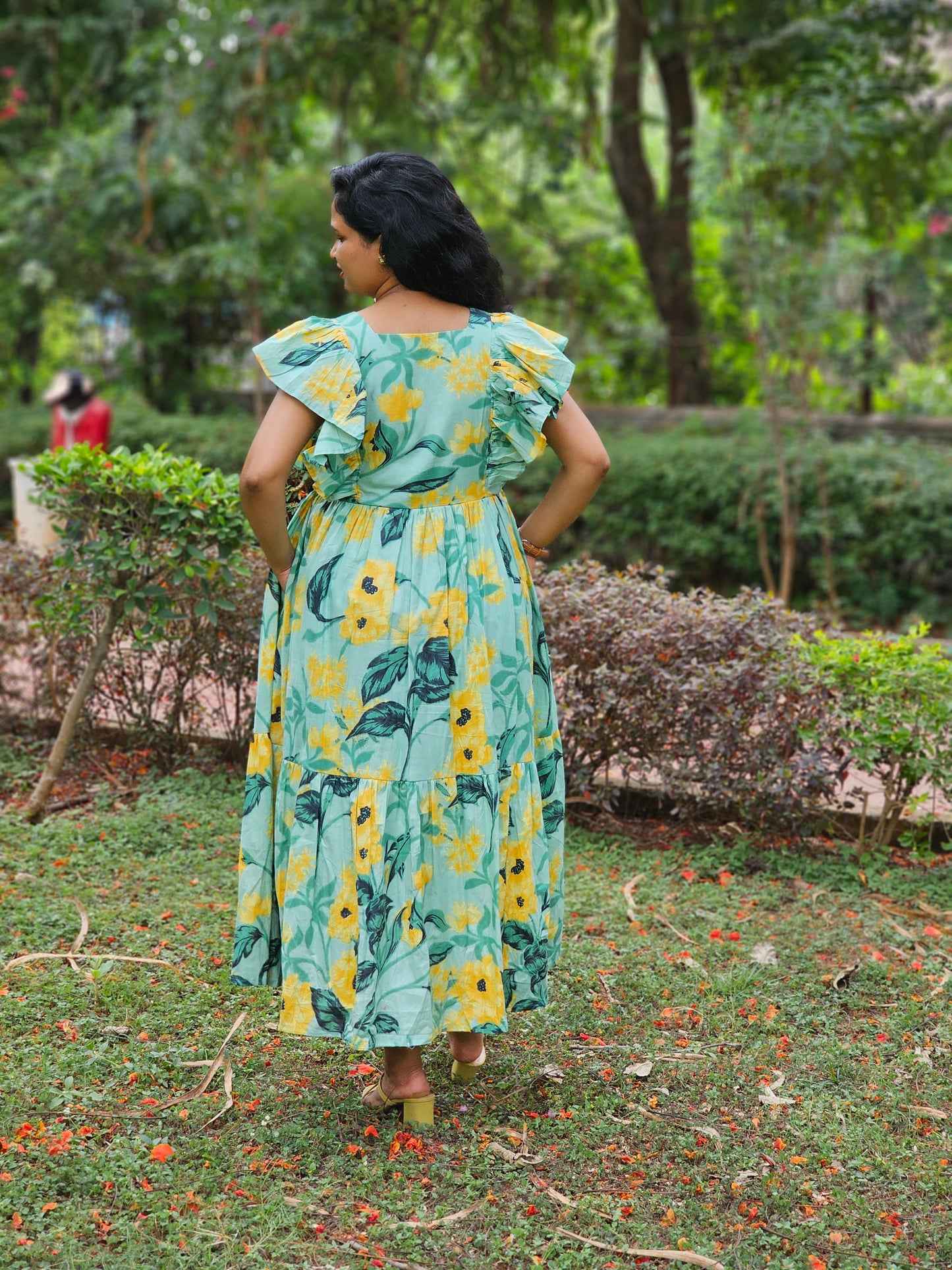 Floral Splash Tiered Dress