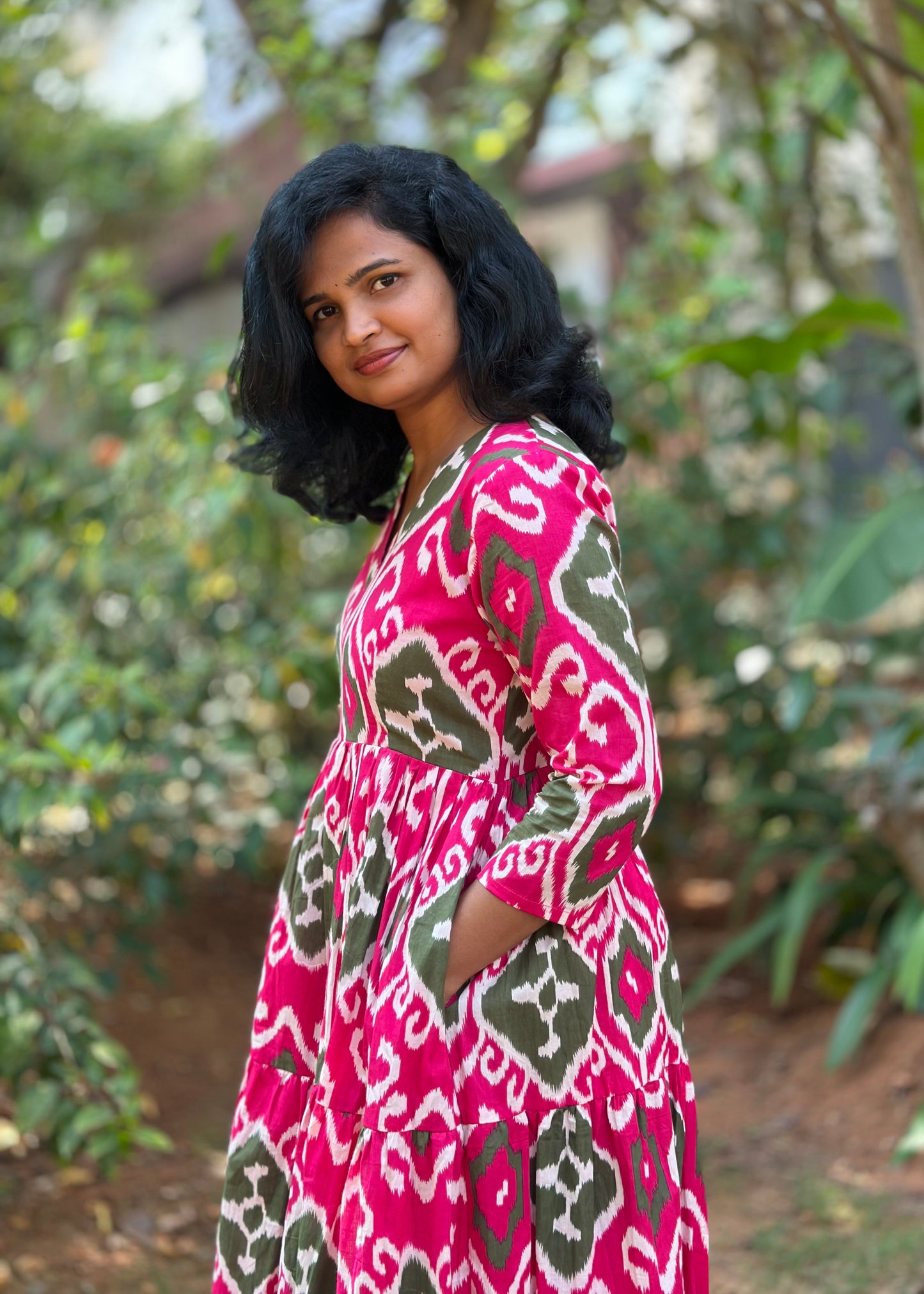 Pink Ikat Grace Dress