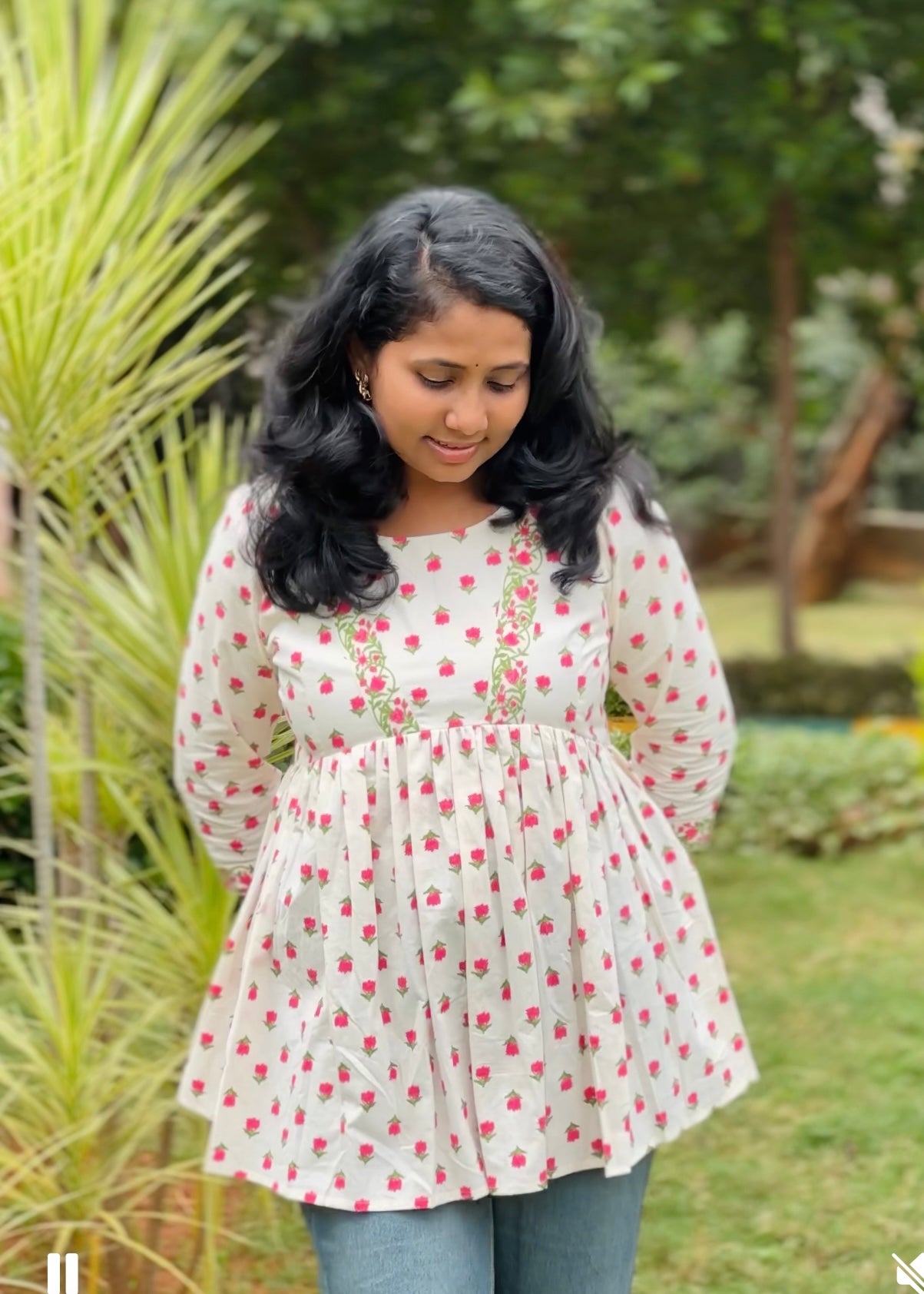 White & Pink Short Top