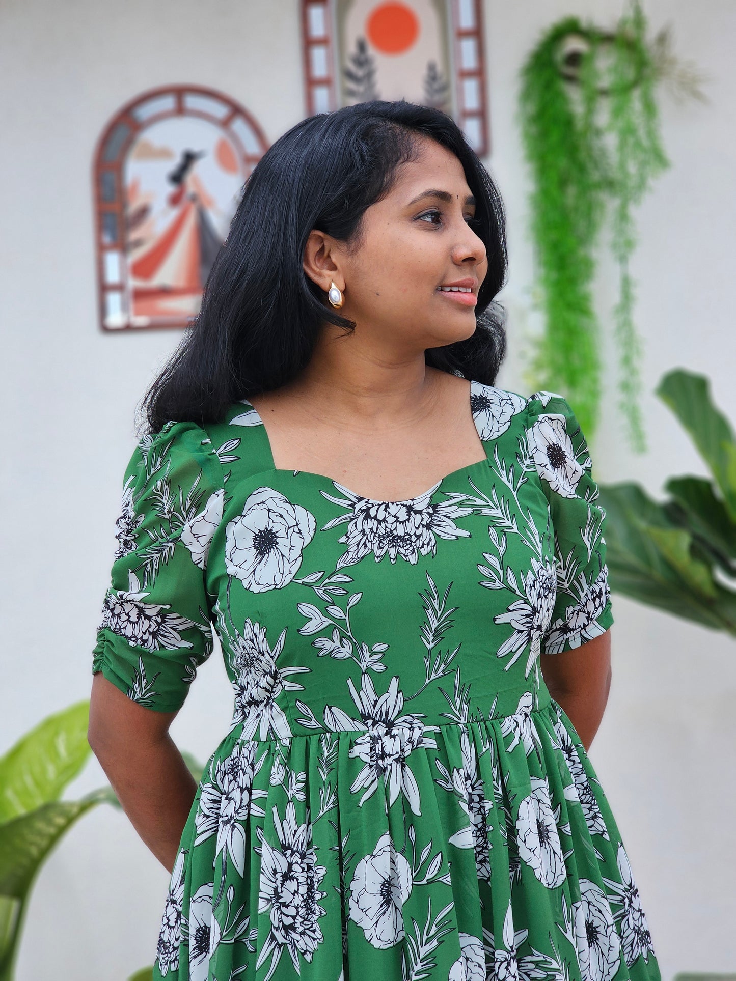 Green 3 tiered Dress