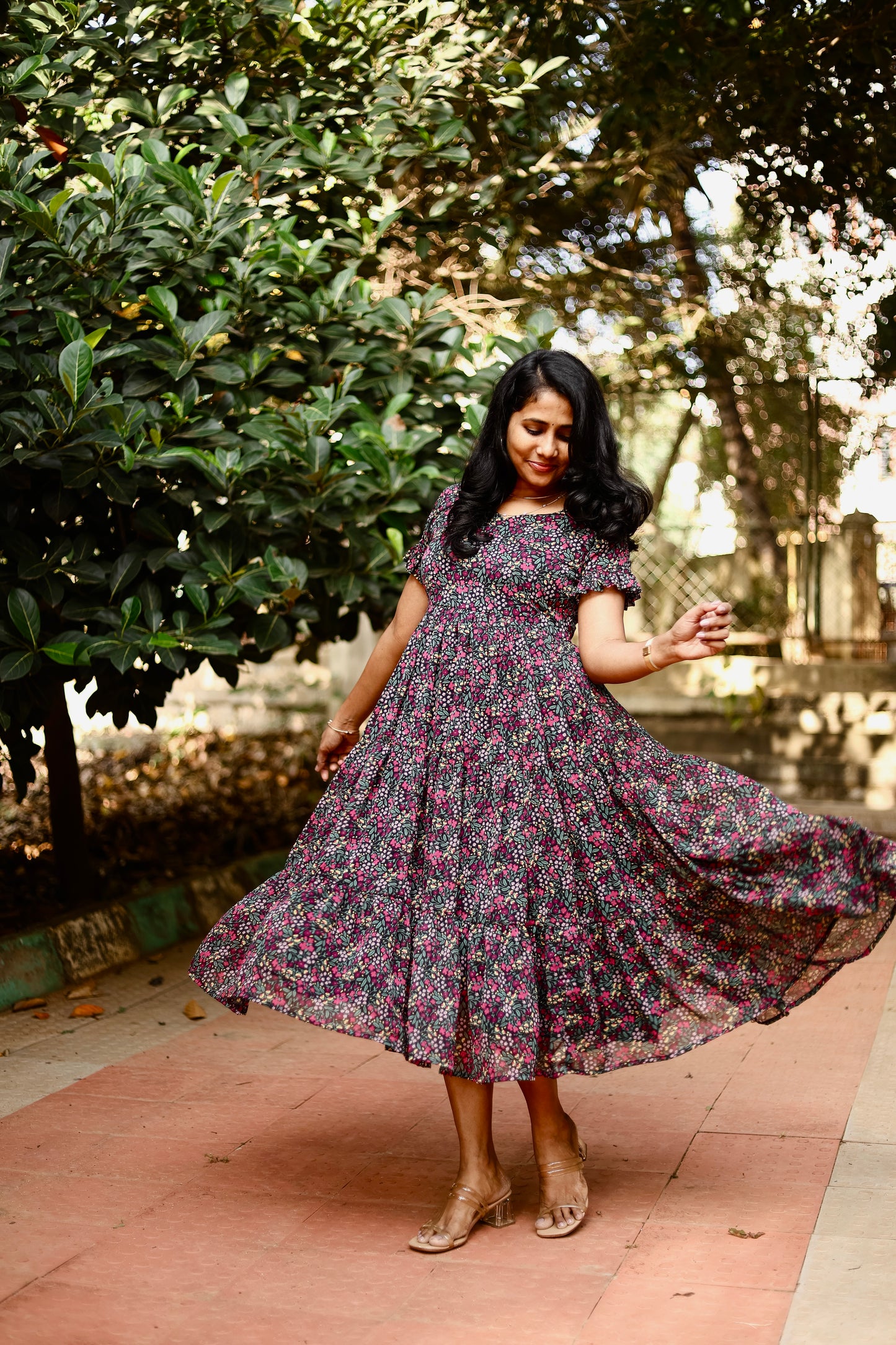 Black Jasmine Tiered Dress