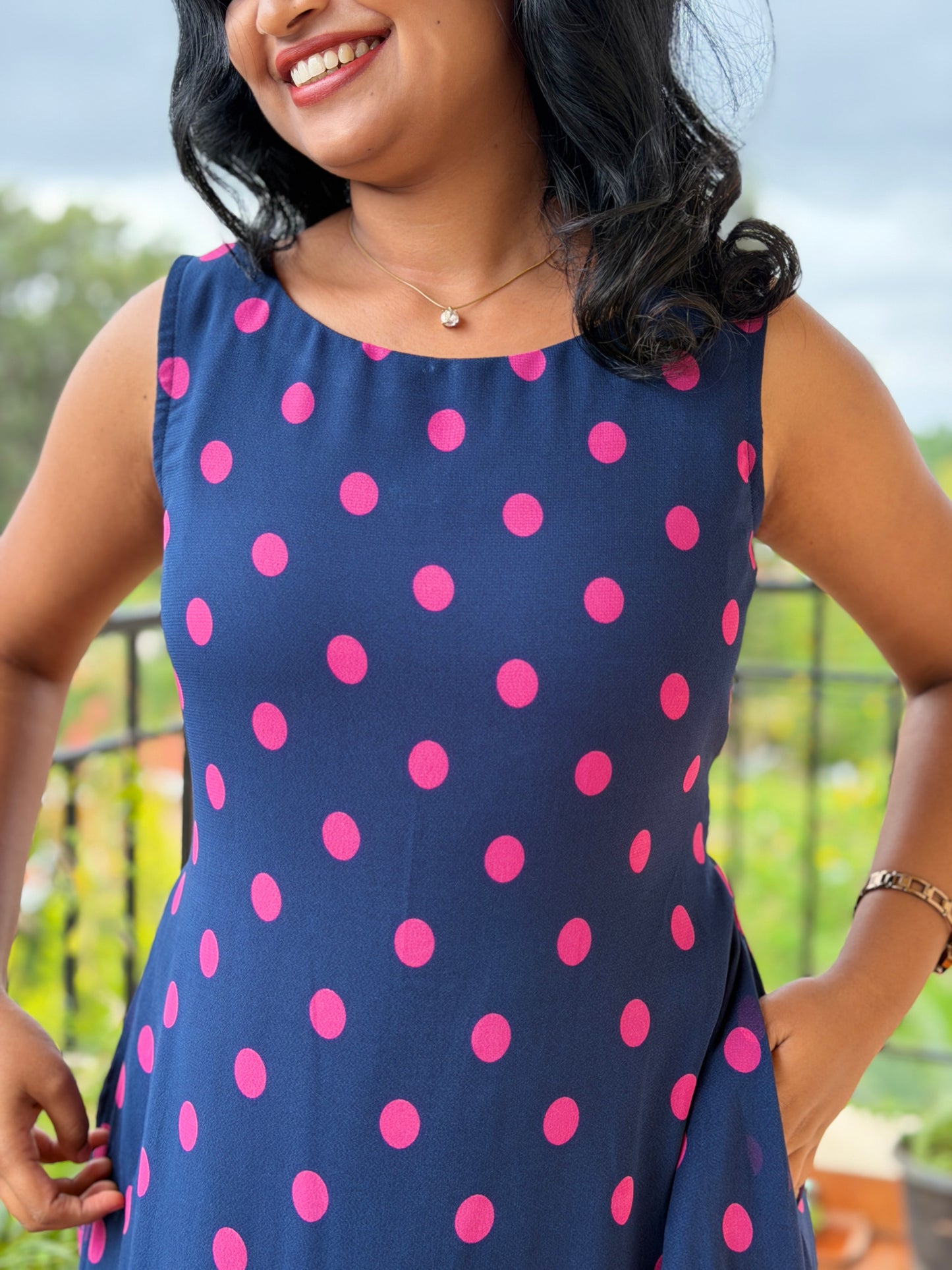 Mira Polka dot A-line Dress