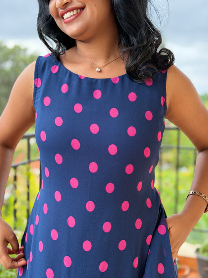 Mira Polka dot A-line Dress