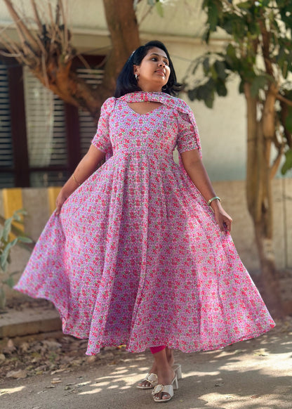 Aabha Floral Print Anarkali