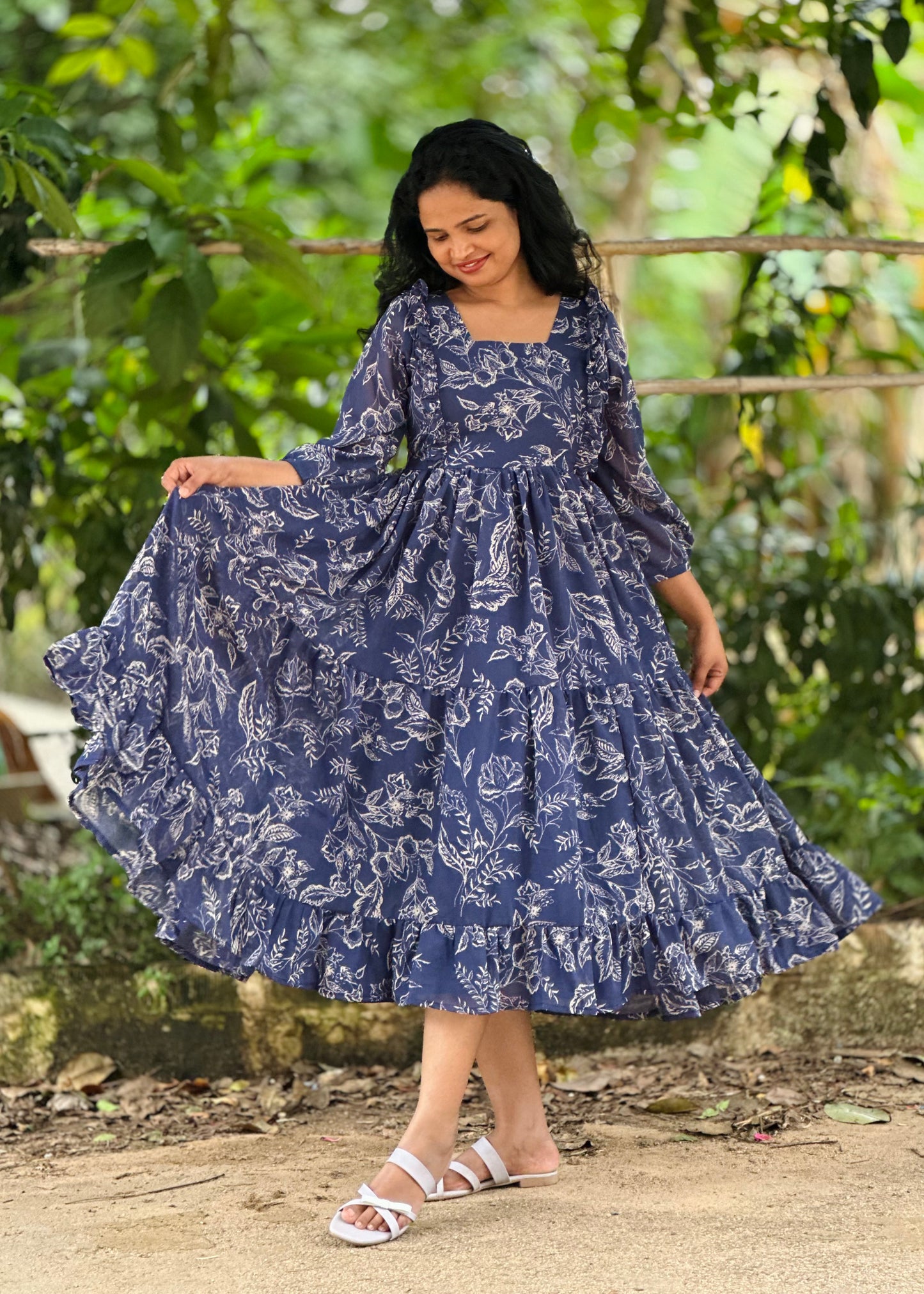 Navy bloom dress