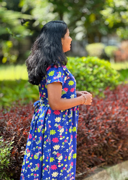 Blue Printed Maternity & Feeding Loungewear