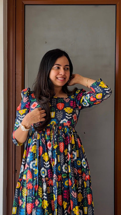 Mosaic Cotton Tiered Dress