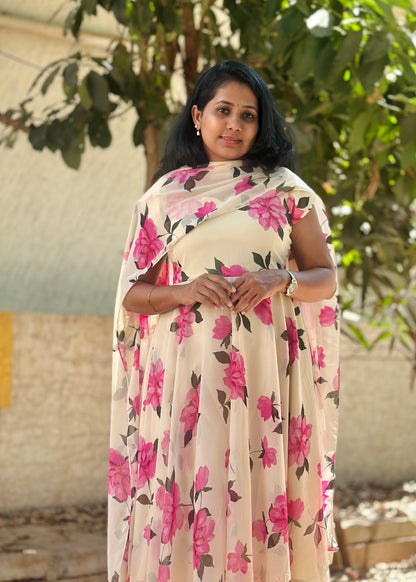 Gulabi Bloom Floral Print Anarkali