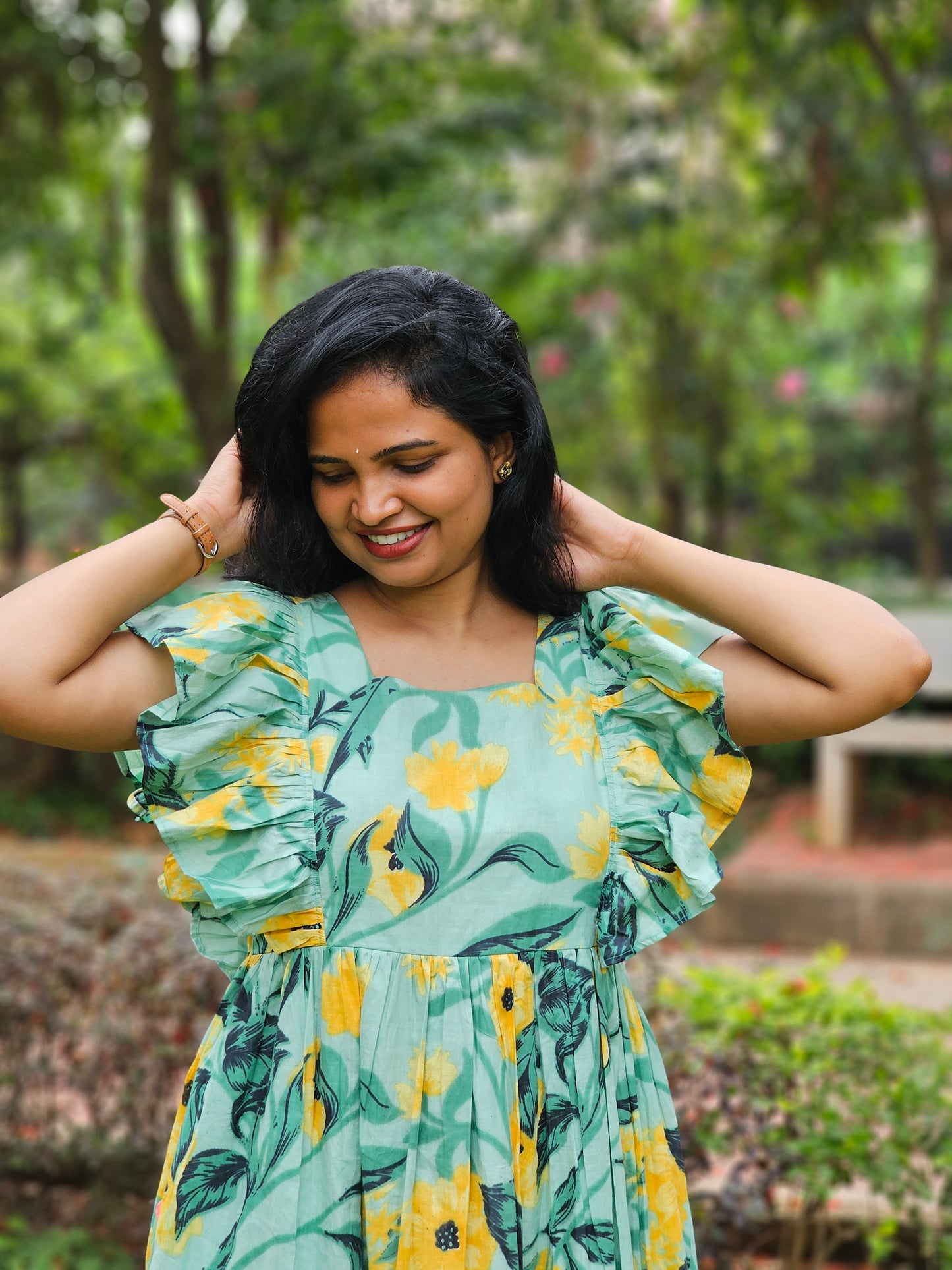 Floral Splash Tiered Dress
