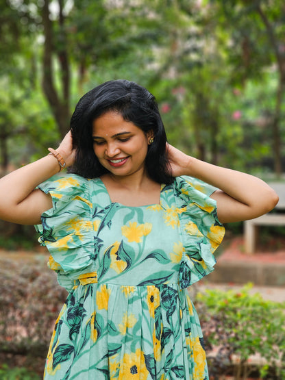 Floral Splash Tiered Dress